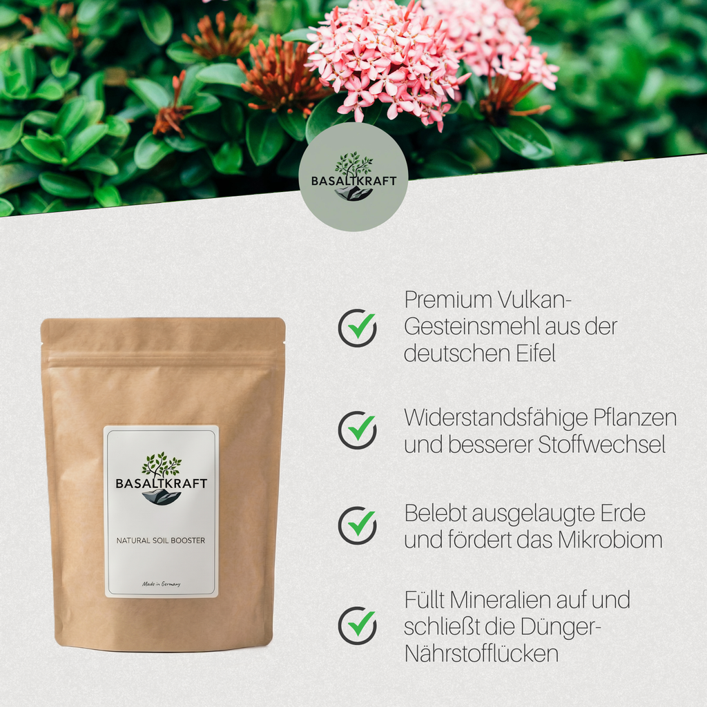 Basaltkraft Garten | Pflanzen-Supplement 1800g | Essenzielle Minerale & Nährstoffe für den Garten